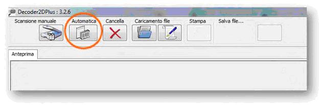 6. Utilizzo del software Decoder 2D Plus Decoder 2D Plus ha due modalità di acquisizione del timbro apposto sul certificato: 1. scanner 2.