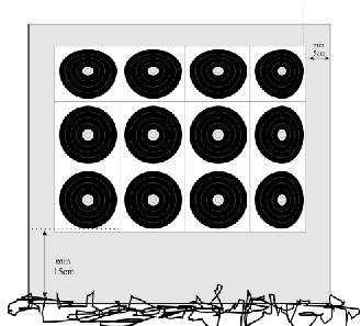 8.2..3 Disposizione delle visuali Le visuali da 40 cm dovranno essere disposte in numero di 4 per ogni supporto battifreccia ed a forma di quadrato.