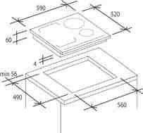 INDUZIONE 60 cm PIANO A INDUZIONE NEW CFA 61 PIANO A INDUZIONE - Comandi elettronici touch round slider - 1 zona adaptiva da 400x236 (4 kw) - 1 zona diametro 280mm (4 kw) - Contaminuti digitale con