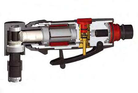 La smerigliatrice diritta ad aria compressa RUKO dispone di un filtro dell'aria incorporato che protegge il motore dalle impurità che