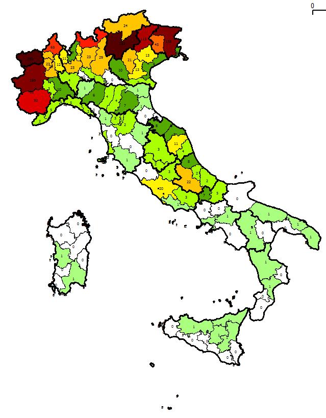 1873 Titolati AINEVA in Italia al 2012