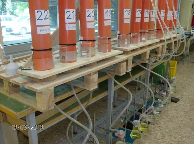 Esperimenti in microcosmo Creazione di un «microcosmo» utilizzando colonne impaccate con suolo per simulare una situazione reale di campo.