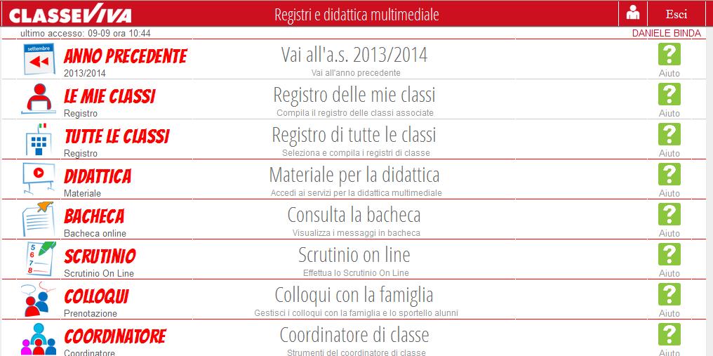 Appunti REGISTRO CLASSE VIVA Daniele Binda (ogni rifermento a classe e nomi studenti è fittizio) Quando viene inserita la password