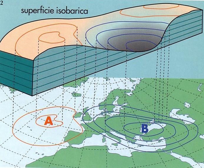 Campo barico al suolo o di superficie si traccia su una carta geografica, riportando, in corrispondenza di ogni stazione meteorologica, il relativo valore della pressione atmosferica ridotto al