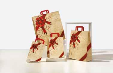 RIBBON ROSSO GIFT 2017 Shopper Automatico NATALIZIO Kraft bianco