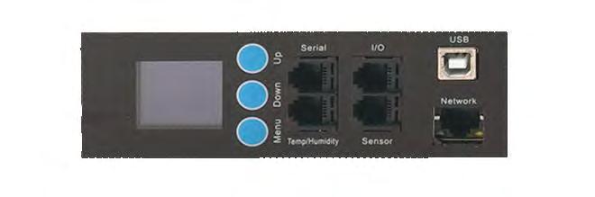 SPDU RS485 Interfaccia Network DI/DO Digital Input/Output Display LCD Set Up Menù Sensore fumi Input Network Sensore di temperatura e umidità Interfaccia USB Caratteristiche Tecniche Funzioni
