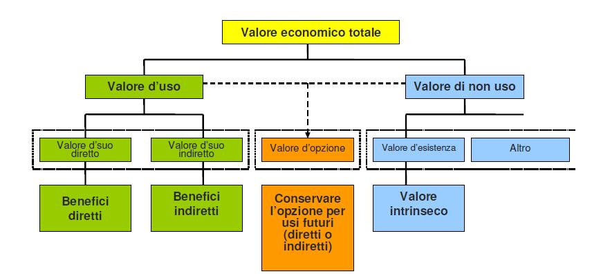 Il valore economico totale Valore d uso Il valore che deriva direttamente dall uso che un individuo fa o intende fare del bene stesso.