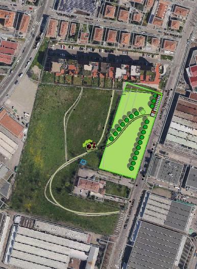 Planimetria - via del Tuscolano La nuova area di intervento funge da completamento del verde pubblico