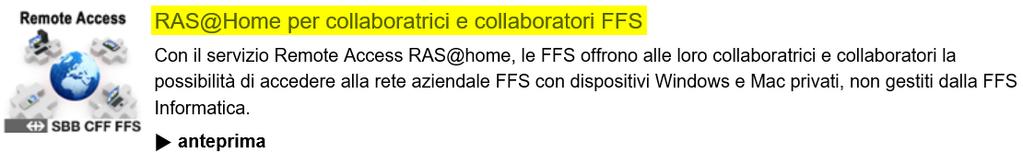 Authenticator) sullo smartphone. Collaboratori di ITC, terzi o partner scegliere il prodotto RAS@Home per ITC, terzi e partner.