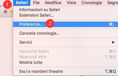 Passo 3 Adattamento delle condizioni di sicurezza in Safari.