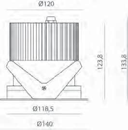 kirops alluminio/ aluminum Downlight a LED ad incasso per esterni. Proiettore in alluminio anodizzato equipaggiato con 1 LED ad alta resa.