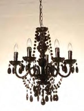 qe lampadario 5 luci JEWEL BLACK realizzato in