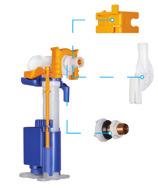 , connessioni rete idrica 2 posizioni, compatibile con tubi di cacciata Ø 32, certificata secondo CE EN 14055 CL1, materiale PS bianco, garanzia 5 anni.