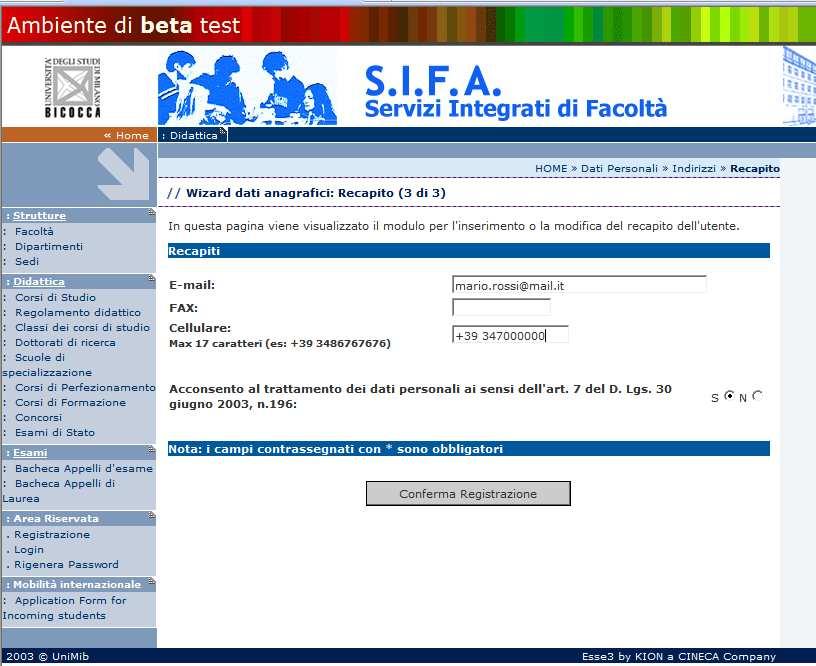 Inserisci il tuo indirizzo e-mail (importante per il recupero della password) e il numero di telefono.