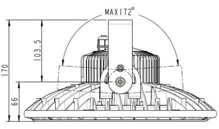 CODICE Dimensioni Applicabile a BRACKT320 297 x (h)136mm Highbay 100W BRACKT430 387 x (h)136mm Highbay 165W and 200W BRACKT430/1 387 x (h)260mm Highbay 165W and 200W Stesso disegno ma altezza 260mm