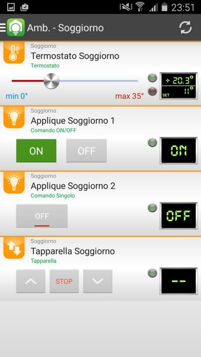 SmartDomo l App per Android Icone semplici ed intuitive permettono di