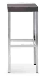 Cube stool, chromed or satinized 25x25 mm square steel tube frame.