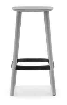 Babila ash wood barstool with an extreme lightweight look where the die-casted aluminium footrest is perfectly