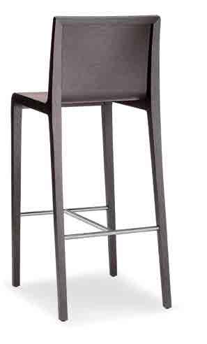 Young bar stool, curved multilayer shell and solid oak frame.