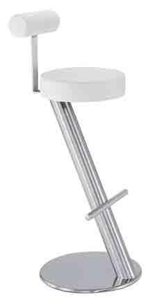 With or without back. Brushed stainless steel footrest.