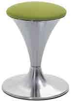 Dream stool, polished or brushed stainless steel base and chromed or