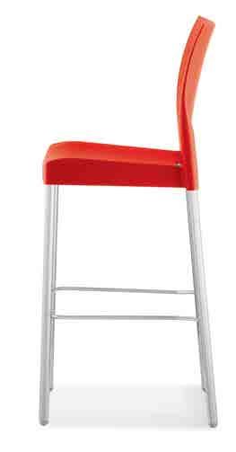 Ice stool, versatile and coloured with polypropylene shell available in 3 colours: red, ivory and