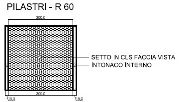 Strutture portanti (R) I pilastri e le travi dell intera struttura sono in CLS con sezione minima pari a 300 mm e distanza dall asse delle armature