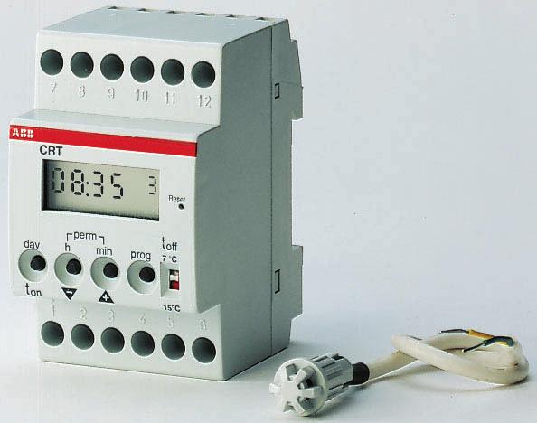 Apparecchi di controllo CRONOTERMOSTATO CRT L apparecchio è dotato di tasti mediante i quali è possibile impostare oltre al calendario (giorni, ore, minuti) di utilizzo dell impianto, il livello di