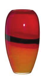 Solar: in the colours orange, red and black. 7779.J 7780/R.J 7780.J Vaso in Cristallo di Murano con applicazione a caldo di fasce verticali a mano.
