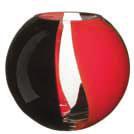 The sphere is an archetype that has in a variety of colours from the Moretti transparencies, it is an everlasting classic. Spirals of light alternate with red and black streaks.
