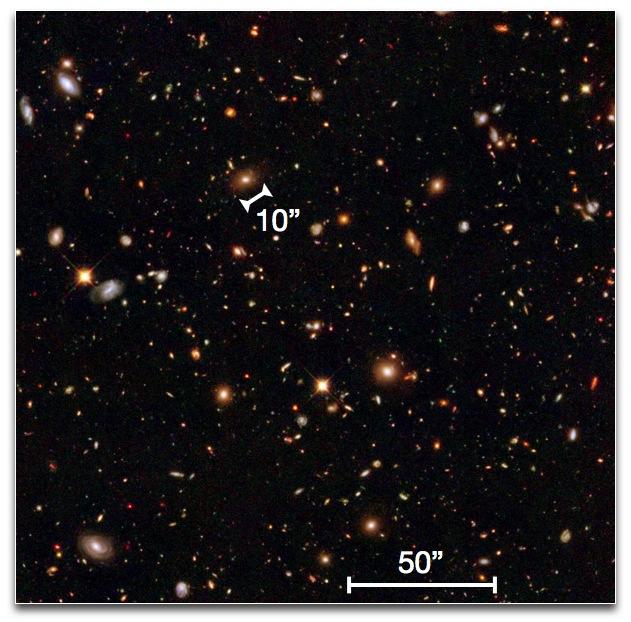 Figura 8: Hubble Ultra Deep Field: esposizione profonda (400 ore) ottenuta con la Advanced Camera for Surveys sull