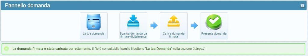 Caricamento del file su Sistema Se tutto è stato eseguito in modo corretto, il sistema vi notifica l avvenuto caricamento del file e vi appare un avviso in verde (come