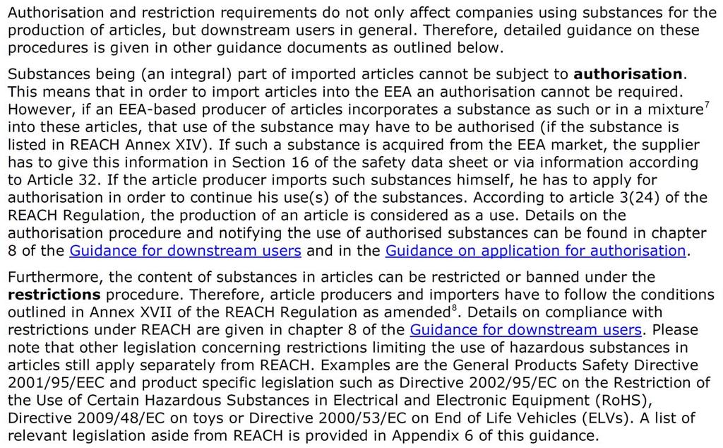 Quali obblighi per le sostanze negli articoli? 4 5 ECHA.