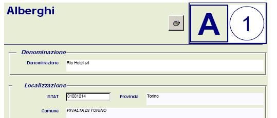 Pulsante Stampa Tipologia Progressivo dell elemento censito Figura 2-5: Elementi particolari nella maschera di inserimento dati I dati presenti sono raggruppati per tipologia di informazioni e