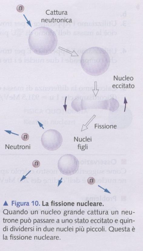 Una reazione di fissione ha inizio quando un neutrone lento è assorbito da un nucleo di 235 U ; in questo modo aumenta di uno il suo numero di massa e lo lascia in uno stato eccitato: n + 235 U 236 U