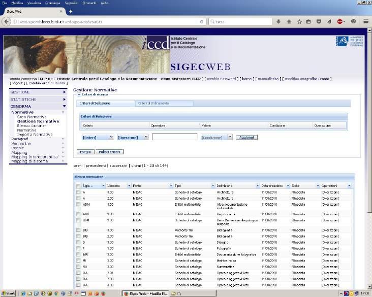Il SIGECweb Modulo GENORMA, produzione e diffusione delle normative Con l entrata in produzione del nuovo sistema informativo su base web, SIGECweb, il sottosistema operazionale controlla e ottimizza
