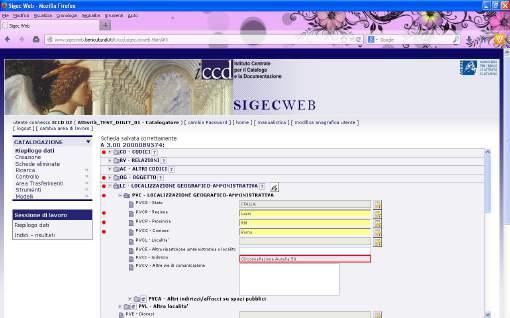 Il SIGECweb All interno del SIGECweb, per poter gestire l enorme quantità di dati catalografici pregressi