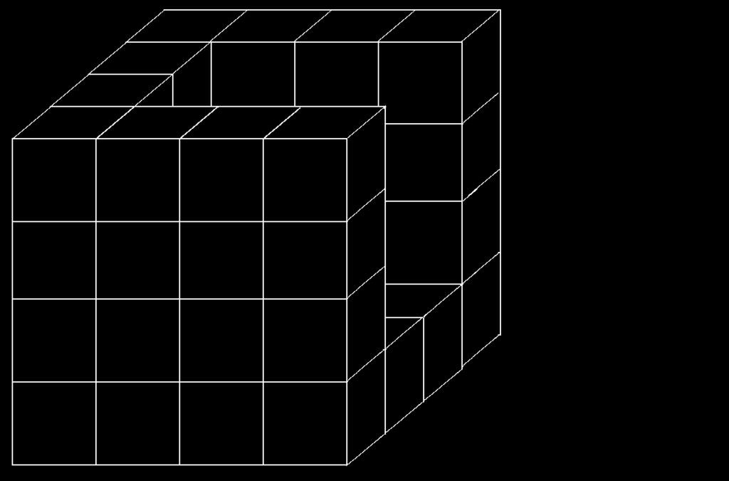 RSB0065 Considerando che la figura proposta è formata da tanti cubi più piccoli individuare il loro numero. a) 2 5 + 10. b) 3 3 + 5 2.