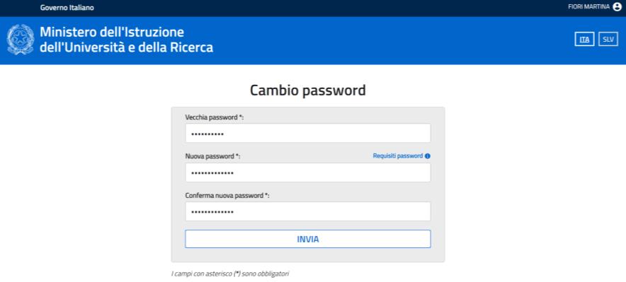 Viene visualizzata la pagina di conferma dell avvenuto cambiamento della password.