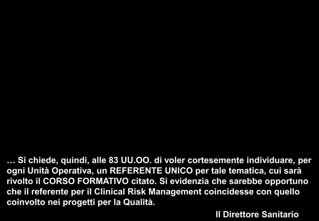 ANALISI DEL CONTESTO CENSIMENTO REFERENTI Descrizione_CA Responsabile Referente Budget Referente Qualità Referente Risk Management MEDICINA NUCLEARE 1 Prof. Franco Bui Prof. Franco Bui Dr.