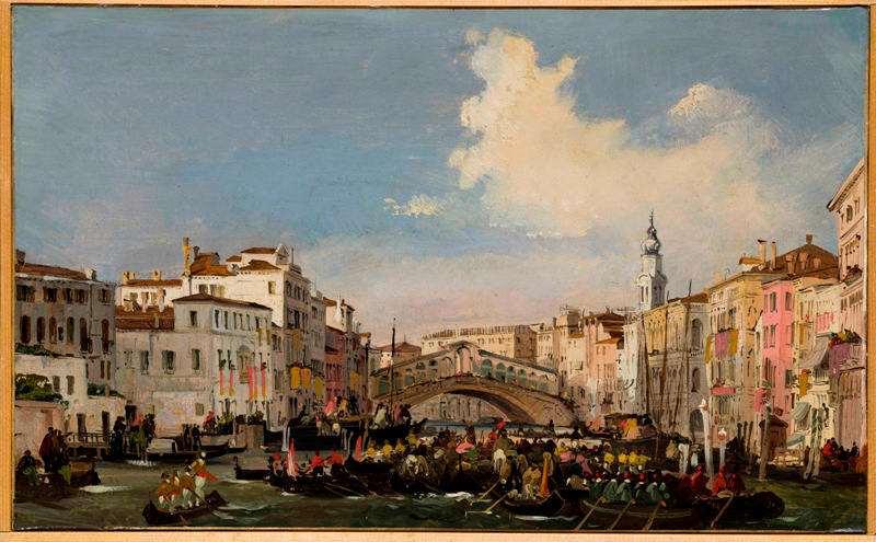 Ippolito Caffi: Venezia, Regata in Canal