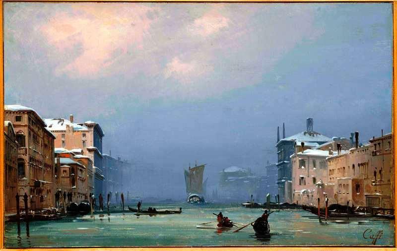 Ippolito Caffi: Venezia, Neve e nebbia in
