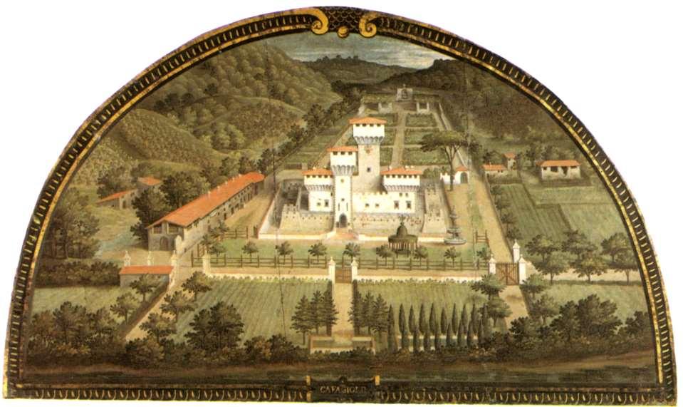 Giusto Utens: Villa di Cafaggiolo 14 lunette raffiguranti