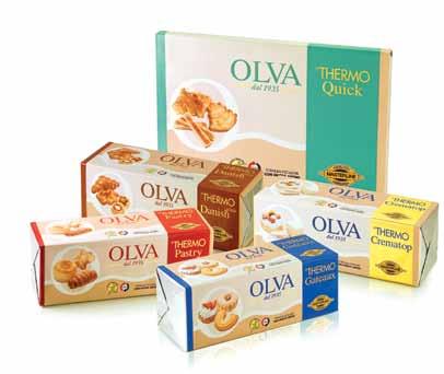 OLva thermo Quick Margarina piatta per sfoglia e croissanteria Cod: 1726 - Peso: 10 kg (5x2kg) Il tuo ingrediente in pasticceria OLVA grazie alla propria tecnologia e ai brevetti