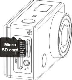 Preparazione 1. Inserire una microsd card o una microsdhc card. 1. Usare memory card con velocità superiore a Classe 4. 2. La fotocamera supporta memory card fino a 32