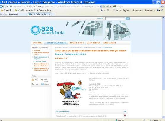 Sito www.a2acaloreservizi.eu e www.