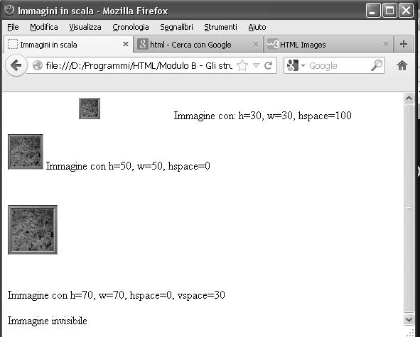 Dimensione immagini <!- Immagini in scala.html --> <html> <head><title>immagini in scala</title></head> <body> <img src="bosco.