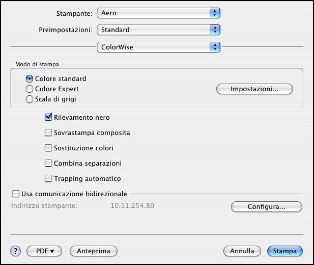 STAMPA DA MAC OS X 20 9 Immettere le istruzioni per il lavoro indirizzate all operatore nel campo Istruzioni.