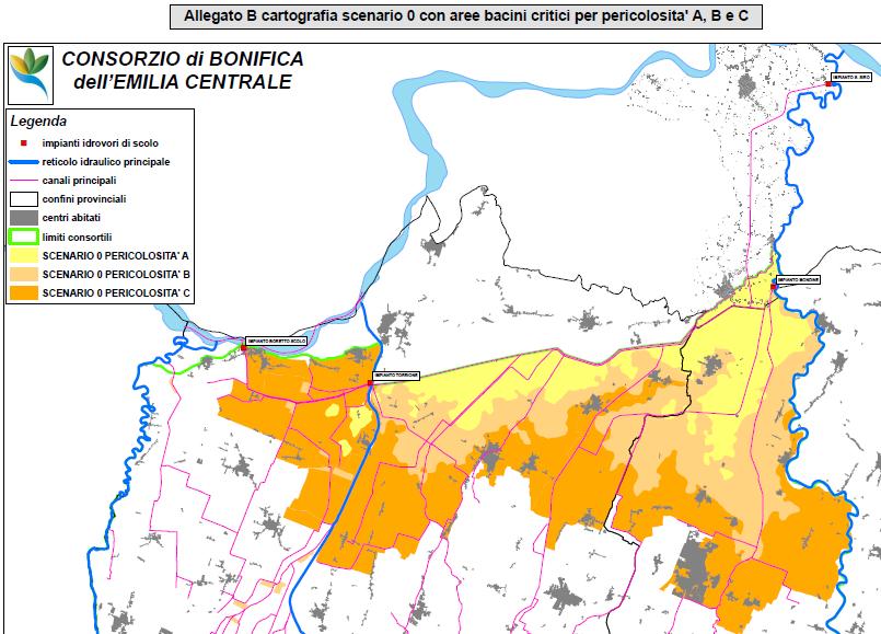 A = 7678 ha (30-45 mm/24-48 ore) B =18240 ha