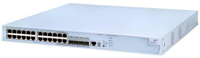 per mini-gbic SFP per la connessione in fibra a 100Mbps o 1000Mbps, 2 slot per uplink a 10G, 1 porta seriale per il management locale.